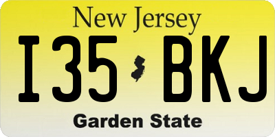 NJ license plate I35BKJ