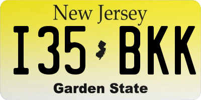 NJ license plate I35BKK