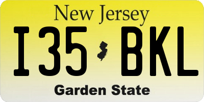 NJ license plate I35BKL