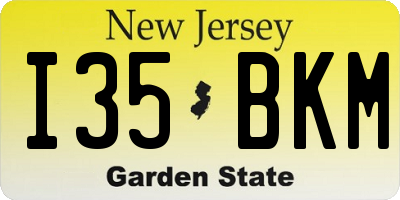 NJ license plate I35BKM