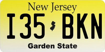NJ license plate I35BKN