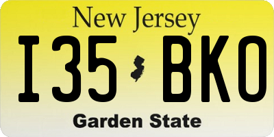 NJ license plate I35BKO