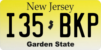 NJ license plate I35BKP