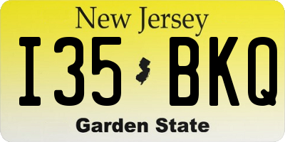 NJ license plate I35BKQ