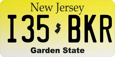NJ license plate I35BKR