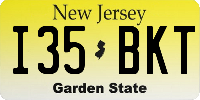 NJ license plate I35BKT