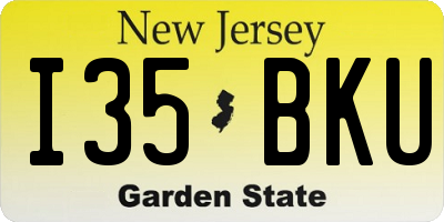 NJ license plate I35BKU