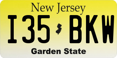NJ license plate I35BKW