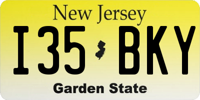 NJ license plate I35BKY