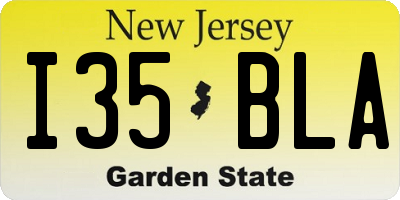 NJ license plate I35BLA