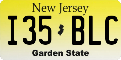 NJ license plate I35BLC