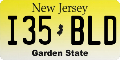 NJ license plate I35BLD
