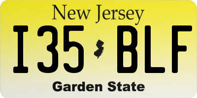 NJ license plate I35BLF