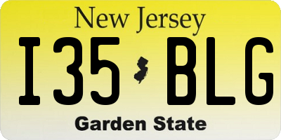 NJ license plate I35BLG