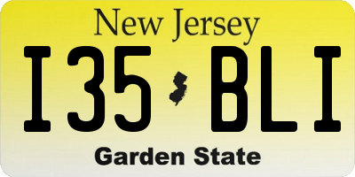 NJ license plate I35BLI