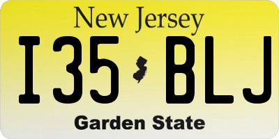 NJ license plate I35BLJ