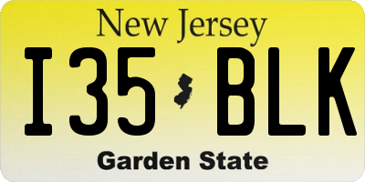 NJ license plate I35BLK
