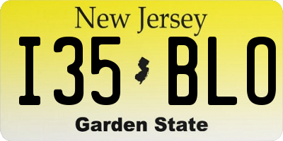 NJ license plate I35BLO