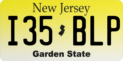NJ license plate I35BLP