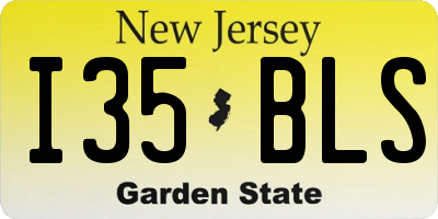 NJ license plate I35BLS