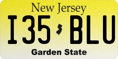 NJ license plate I35BLU