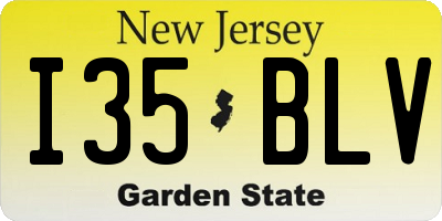 NJ license plate I35BLV