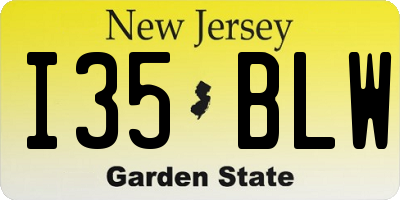 NJ license plate I35BLW
