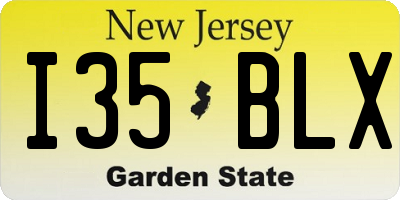 NJ license plate I35BLX