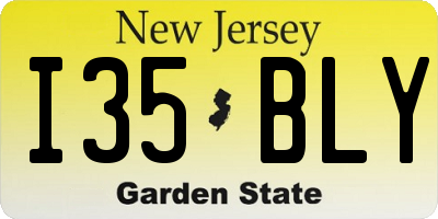 NJ license plate I35BLY