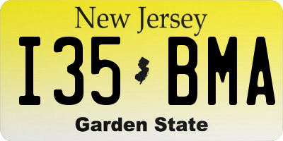 NJ license plate I35BMA