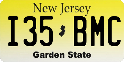 NJ license plate I35BMC