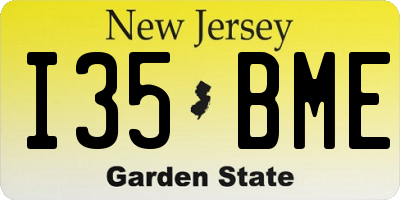 NJ license plate I35BME