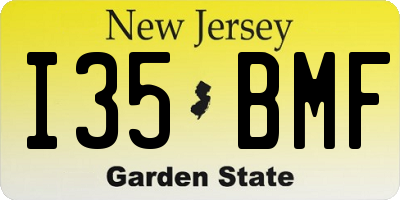 NJ license plate I35BMF