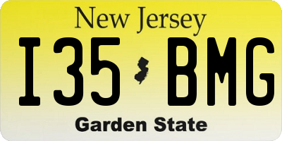 NJ license plate I35BMG