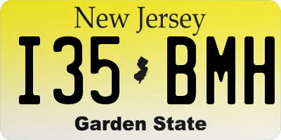 NJ license plate I35BMH