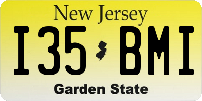 NJ license plate I35BMI