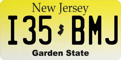 NJ license plate I35BMJ