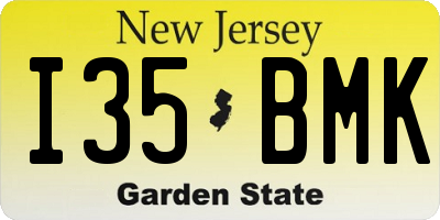 NJ license plate I35BMK