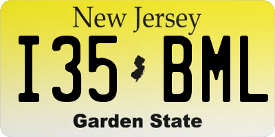 NJ license plate I35BML
