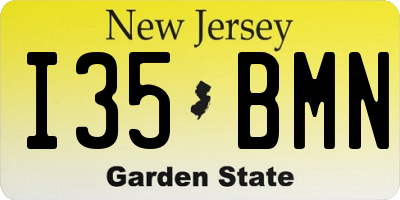 NJ license plate I35BMN