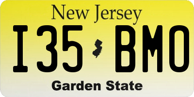 NJ license plate I35BMO