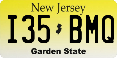 NJ license plate I35BMQ