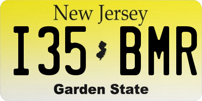 NJ license plate I35BMR