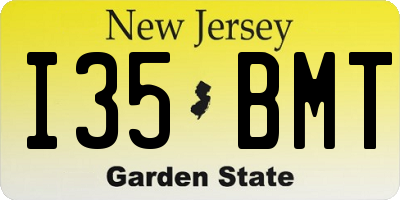 NJ license plate I35BMT