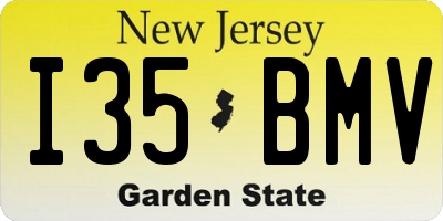 NJ license plate I35BMV