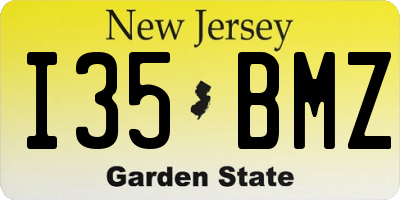 NJ license plate I35BMZ