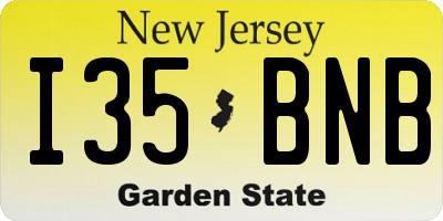 NJ license plate I35BNB