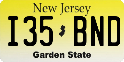 NJ license plate I35BND