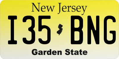 NJ license plate I35BNG