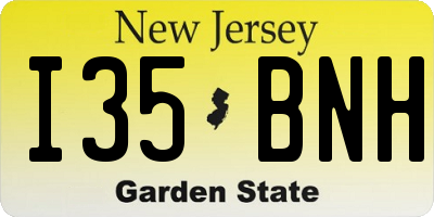 NJ license plate I35BNH